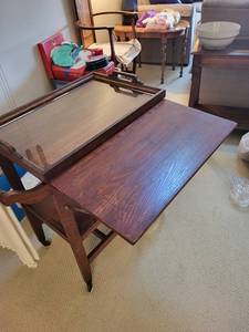 lot 6 image: Vintage Wooden Serving Cart