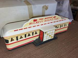 lot 196 image: Dept 56 Snow Village Mickeys Dining Car