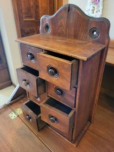 lot 246 image: Vintage Wooden Multi-Drawer Cabinet