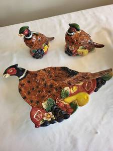 lot 398 image: Fitz and Floyd Pheasant Canape Set