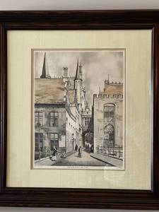 lot 41 image: Framed Print Street of the Blind Donkey