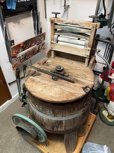 lot 13 image: Antique Wooden Washing Machine