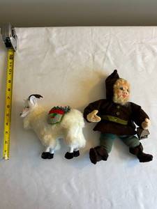 lot 303 image: Annalee&nbspVintage Christmas Goat & Elf Pair
