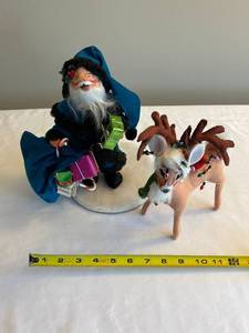 lot 307 image: Annalee&nbspTrue Blue Santa & Reindeer Set