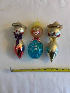 lot 310 image: Vintage Clown Christmas Ornaments Set