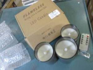 lot 79 image: flameless led candles with remote...