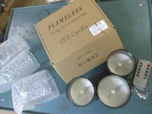 lot 80 image: flameless led candles with remote...