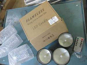 lot 82 image: flameless led candles with remote...