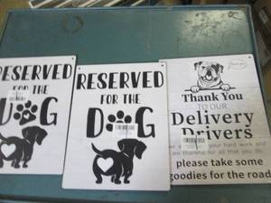 lot 123 image: 3 dog signs...