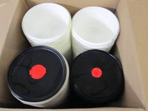 lot 221 image: box of 100 cloth pails and covers...
