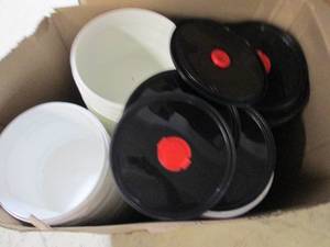 lot 222 image: box of 100 cloth pails and covers...