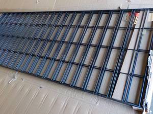 lot 212 image: Black Metal Slat Wall 2 x 6 ft 3 cm...