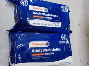 lot 103 image: 2 ct Walgreens Adult Washcloths...