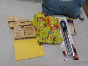 lot 144 image: Thermometer, Pillow, PJs and Stamp...
