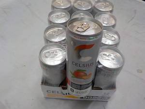 lot 176 image: 12 pack Celsius 12 oz Peach Mango G...