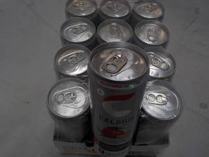 lot 178 image: 12 pack Celsius 12 oz Peach Mango G...