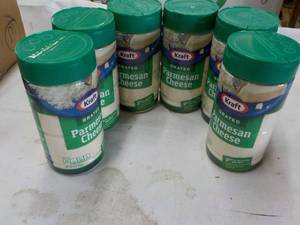 lot 229 image: 6 ct Kraft 8 oz Grated Parmesan Che...