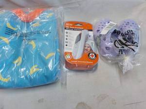 lot 242 image: Infrared Thermometer, Shoes, and Lu...