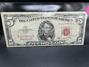 lot 86 image: 1963 Red Seal $5 Dollar Bill