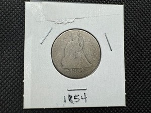 lot 91 image: 1854 Seated Liberty Quarter