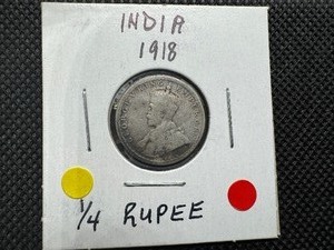 lot 94 image: 1918 India 14 Rupee