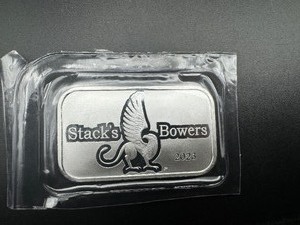 lot 95 image: 2023 Stacks & Bowers 1 Oz. Silver Bar