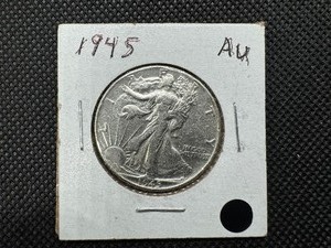 lot 53 image: 1945 High Grade Walking Liberty Half, AU or Better