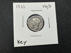 1921 Key Date VG/F Dime
