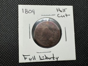 lot 13 image: 1809 Classic Head Half Cent