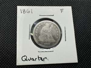 lot 24 image: 1861 Seated Liberty Quarter