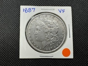 lot 40 image: 1887 VF morgan Dollar, VF or Better