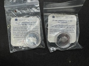 lot 42 image: Two 1992 Proof Canadian Silver Commemorative Quarters wCOAs, Uncirculated-Sterling Silver-NW Territories, Nova Scotia