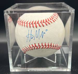lot 81 image: Alex Meyer Signed Rawlings OMLB Selig Baseball w cube