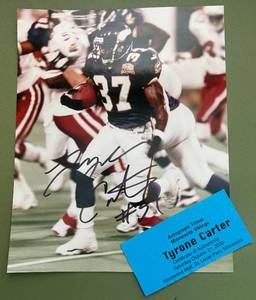 lot 122 image: Tyrone Carter Signed 8x10 Photo - Minnesota Vikings Football