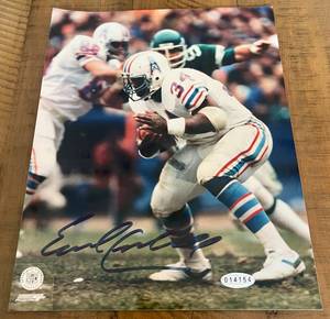 lot 3A image: Earl Campbell Signed 8x10 Photo w Steiner COA - Houston Oilers Vintage Football
