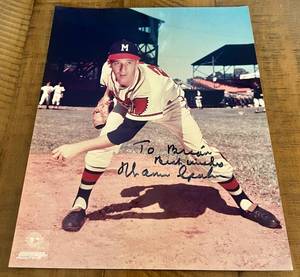 lot 11A image: Warren Spahn Signed 8x10 Photo with COA - Vintage Baseball