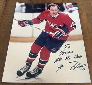 lot 13A image: Guy LaFleur Signed 8x10 Photo  - Vintage Montreal Canadiens Hockey