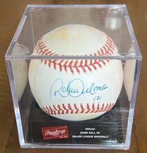 lot 27A image: Roberto Alomar Signed Baseball wJSA COA and Case - Rawlings OALB Brown Ball