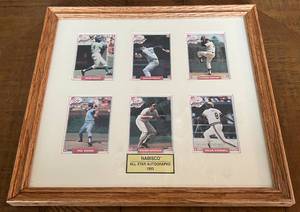 lot 29A image: 6 HOF Baseball Signatures - Brooks Robinson, Don Drysdale, Ernie Banks. Willie Stargell, Jim Hunter, Phil Niekro w 6 JSA COAs - 1993 Nabisco HOF Autograph Cards