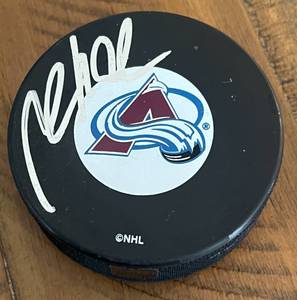 lot 32A image: Milan Hejduk Signed Colorado Avalanche Hockey Puck w JSA COA