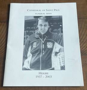 lot 38A image: Herb Brooks Funeral Mass Song Book - Miracle on Ice 1980 Olympic Hockey Team USA Gold Medal Coach