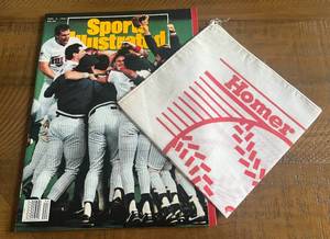lot 51A image: 1991 World Series Sports Illustrated Magazine - Minnesota Twins w Homer Hankie - November 4, 1991