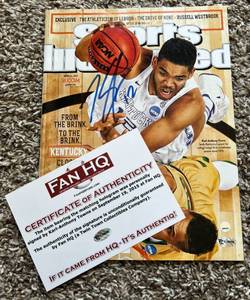 lot 75A image: Karl-Anthony Towns Signed Sports Illustrated Magazine w Fan HQ and Steiner COA - Minnesota Timberwolves Basketball