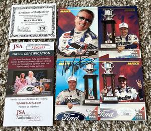lot 80A image: Mark Martin Signed NASCAR Racing Card w JSA COA