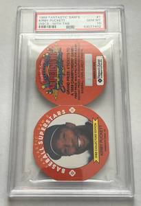 lot 30B image: Kirby Puckett PSA 10 Gem Mint 1988 Fantastic Sams Discs w Tab #1, ONLY 3 GEM MINT 10s EXIST - Minnesota Twins Baseball Card