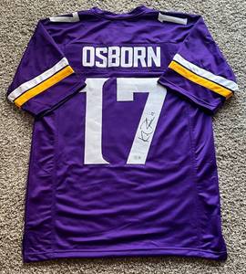 lot 85A image: KJ Osborn Signed Custom Jersey w Beckett COA - Minnesota Vikings Football