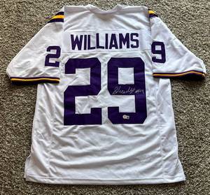 lot 89A image: Greedy Williams Signed Custom jersey w Beckett COA - LSU Football