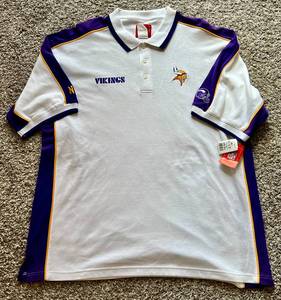 lot 95A image: Minnesota Vikings Football Polo Golf Shirt Size 2XL