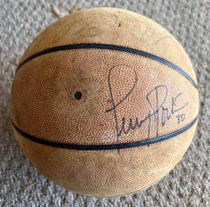 lot 173A image: Vintage Basketball w 3 Unknown Signatures