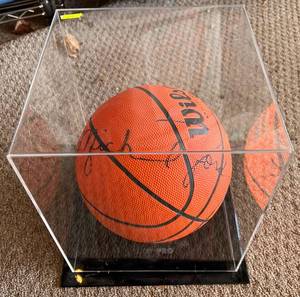 lot 172A image: Michael Jordan Lithograph Wilson Official Basketball with Case